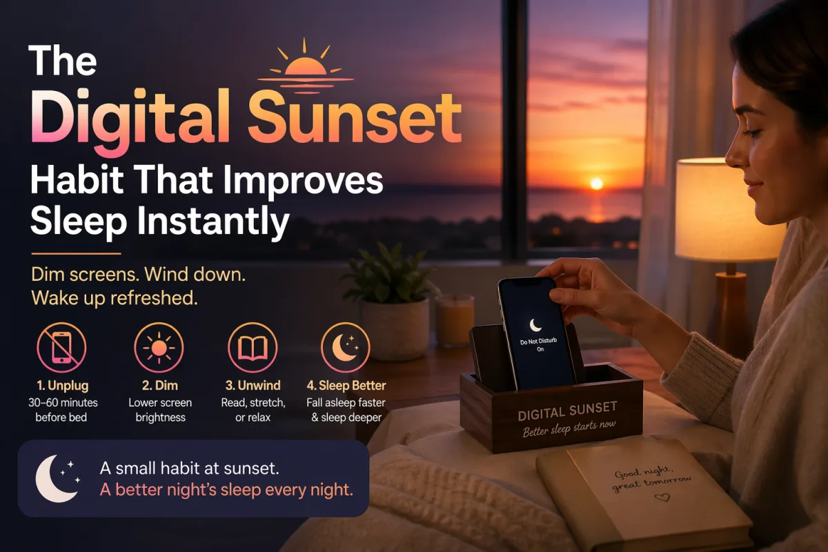 The “Digital Sunset” Habit That Improves Sleep Instantly