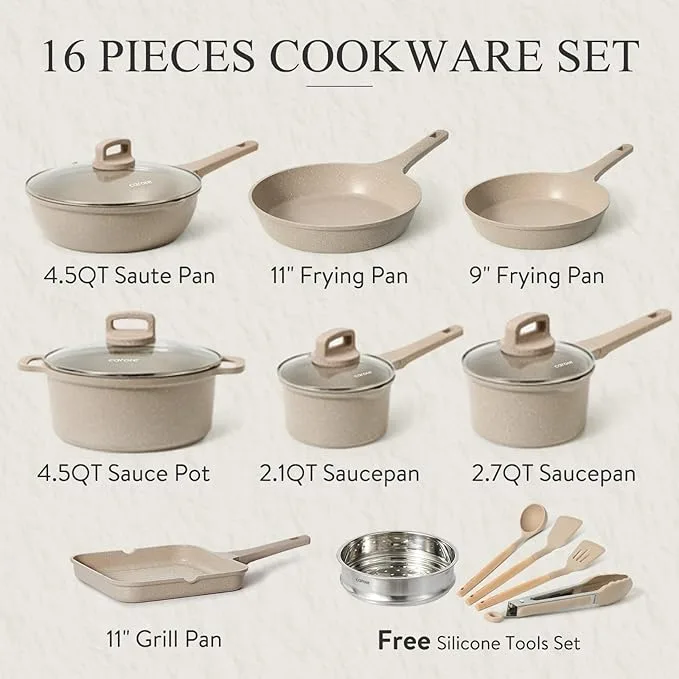 CAROTE 16-Piece Non-Stick Cookware Review: Real-World Test